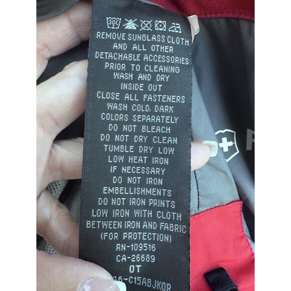 Victorinox Packable Jacket Men 2XL Hood Water Wind Resistant Red Hiking Outdoors - Picture 8 of 16